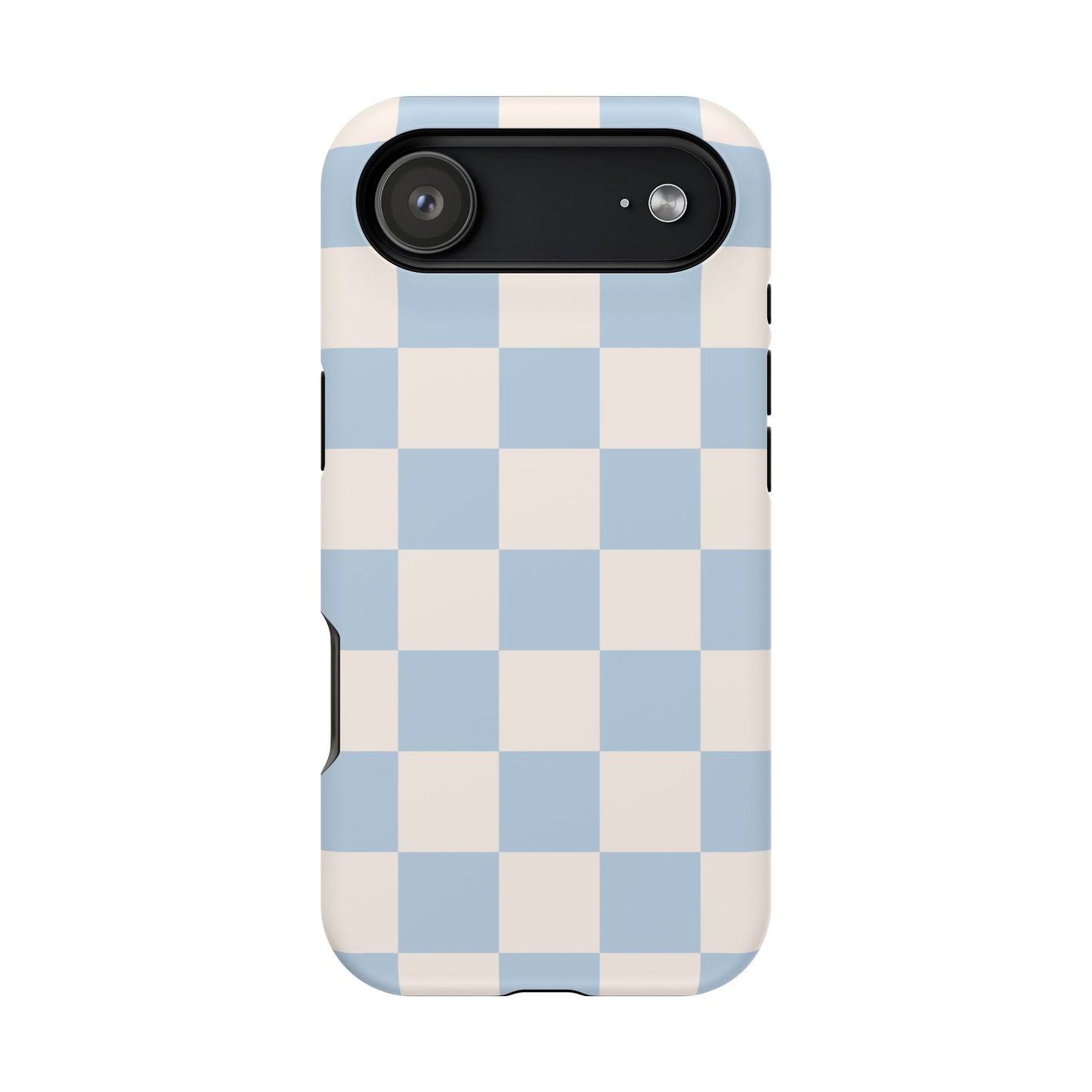 Light Blue & Beige Checkered iPhone Case