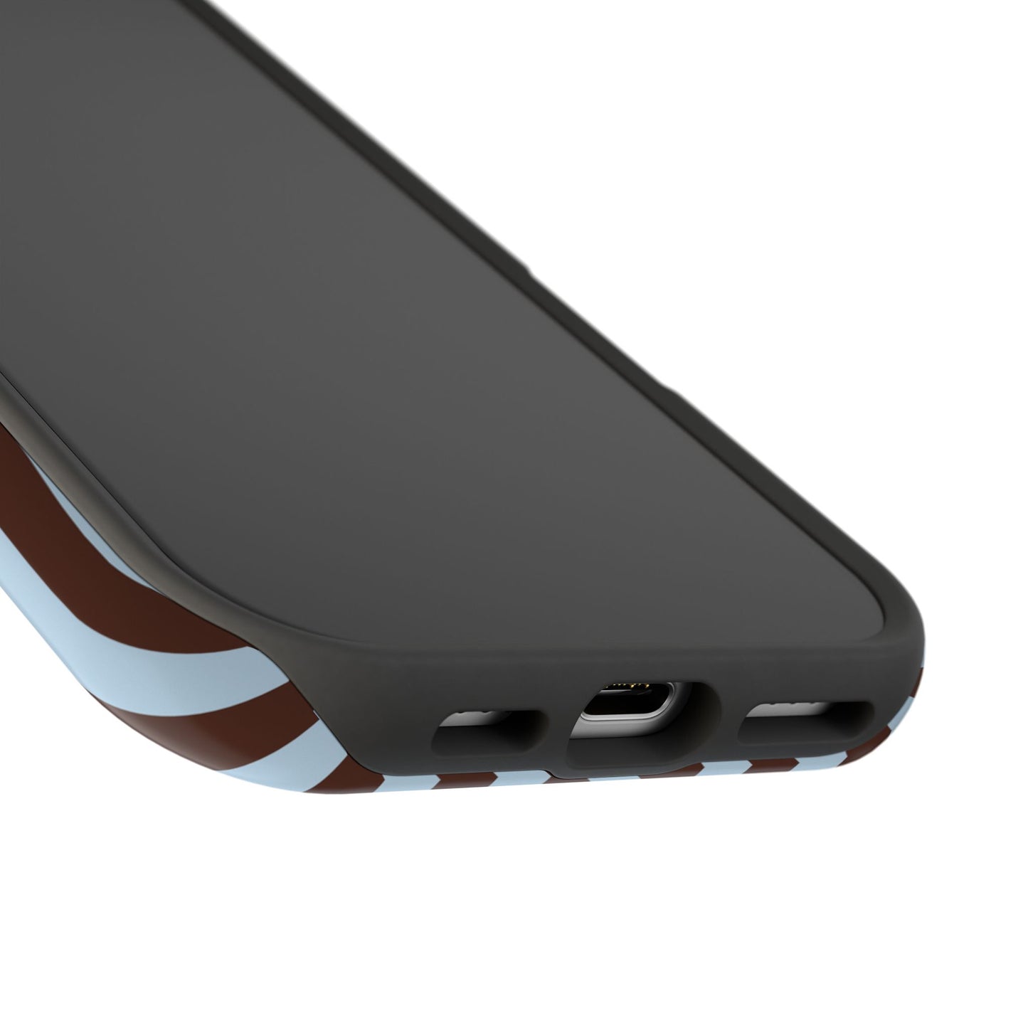 Blue Latte Stripes iPhone Case