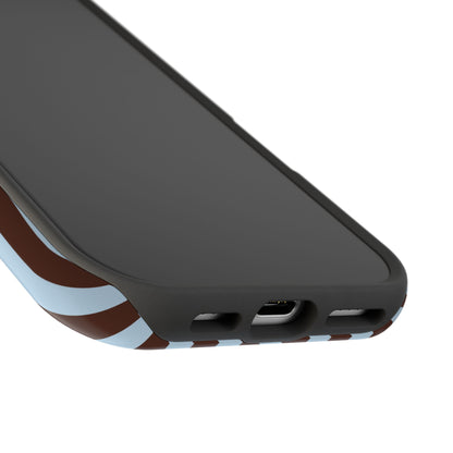 Blue Latte Stripes iPhone Case