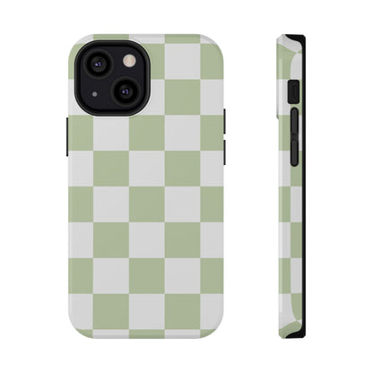 Pastel Green Checkered iPhone Case