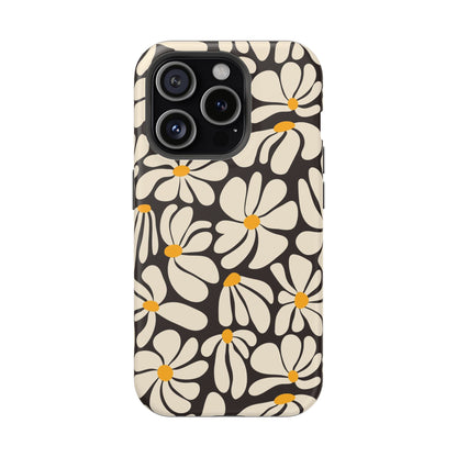 Black Retro Flowers iPhone Case