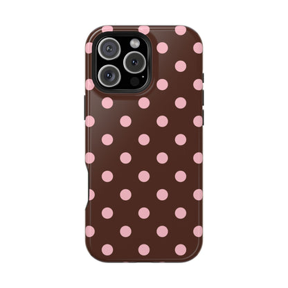 Pink Latte Polka Dots iPhone Case