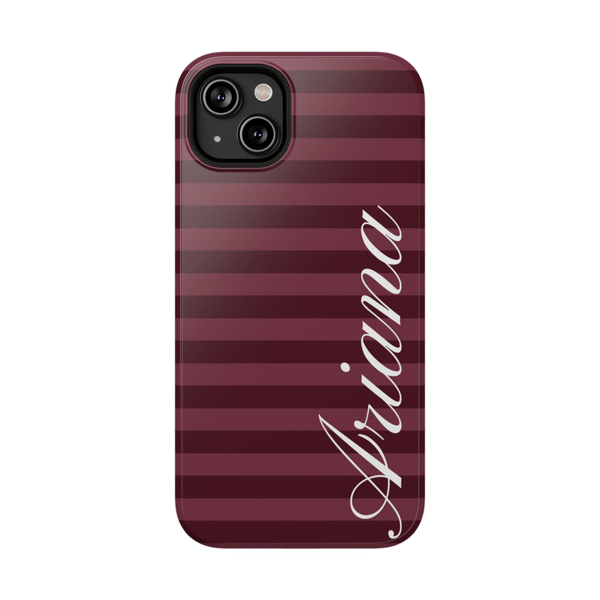 Custom Burgundy Classic Striped iPhone Case