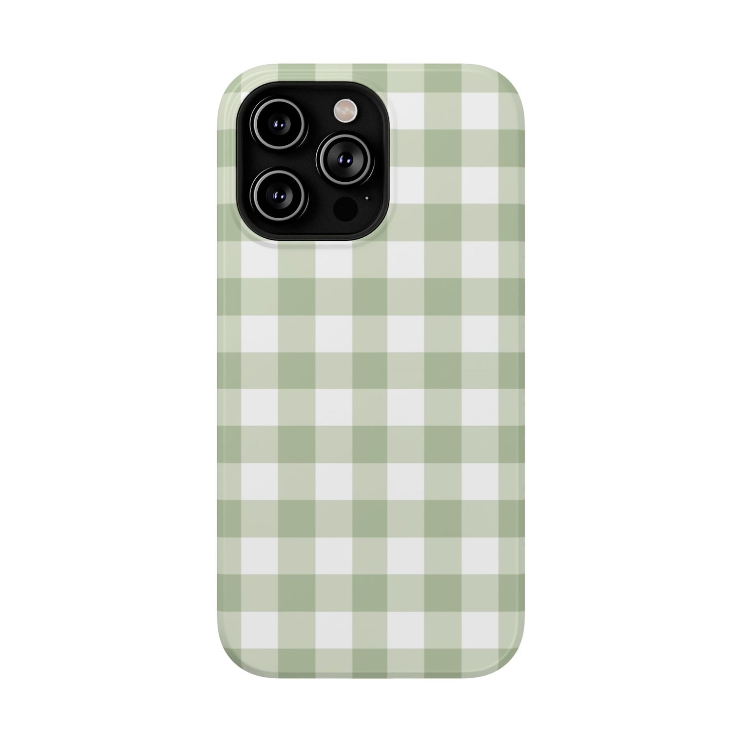 Green Gingham iPhone Case