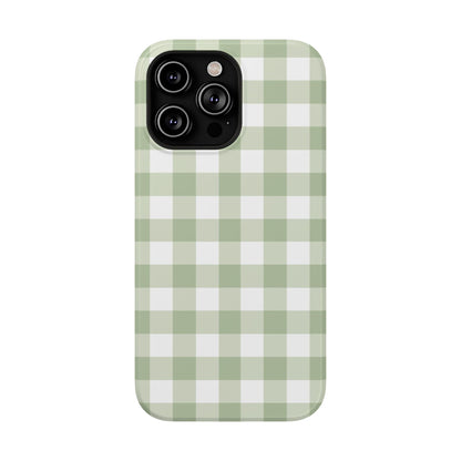 Green Gingham iPhone Case