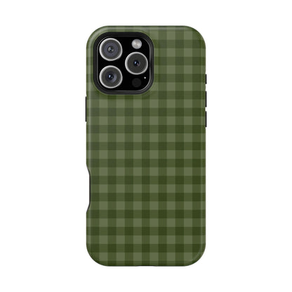 Green Gingham iPhone Case