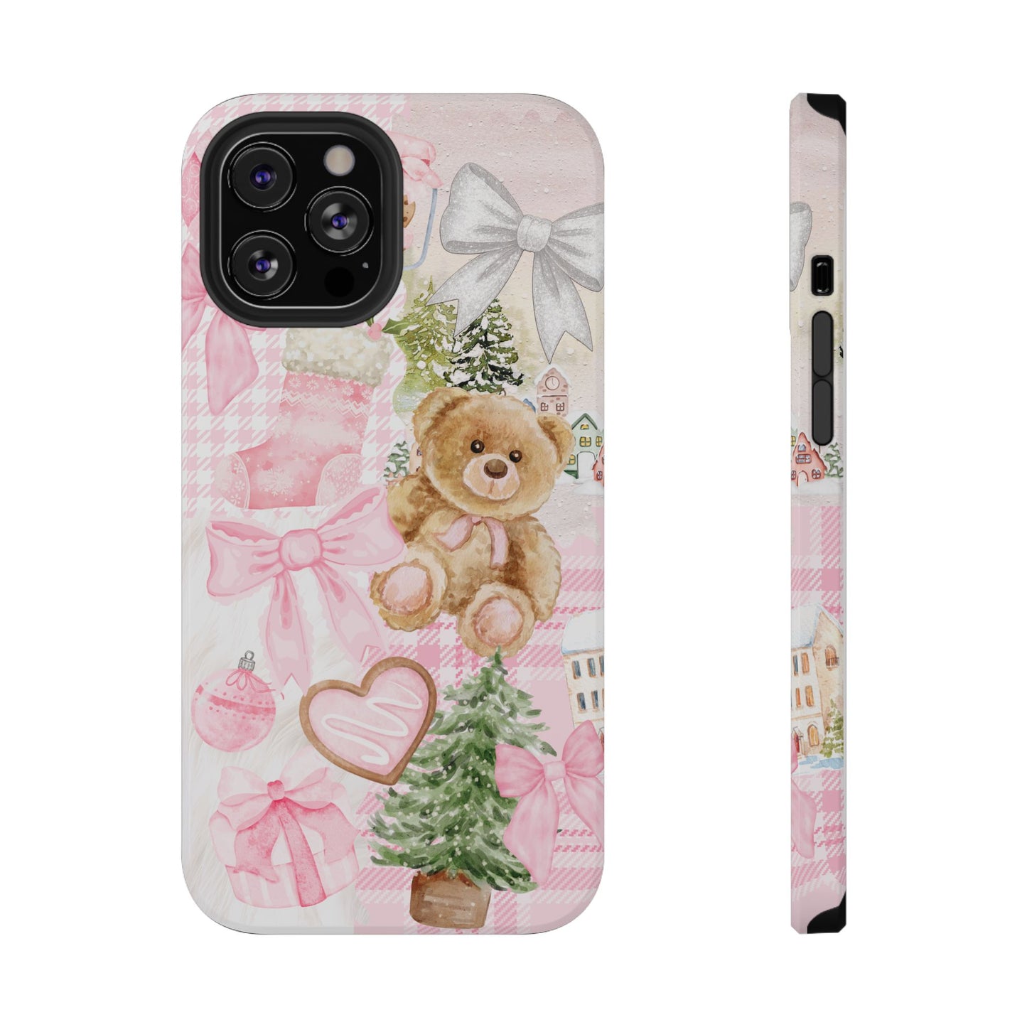 Pink Christmas Collage iPhone Case