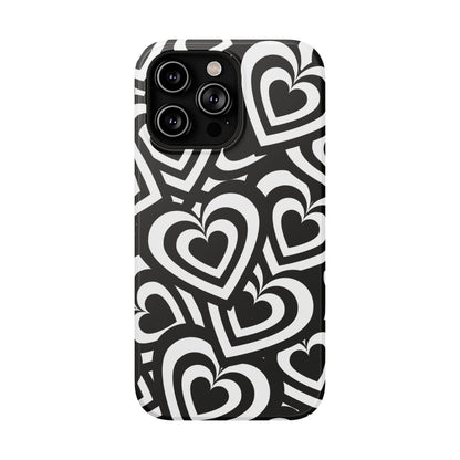 Black & White Hearts iPhone Case