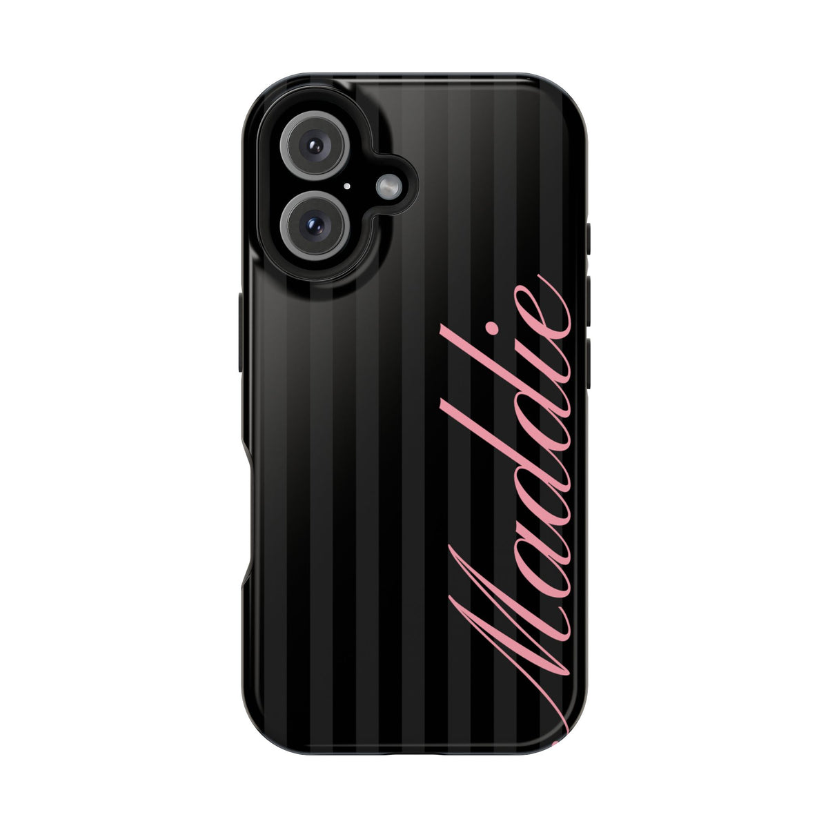 Custom Pink Black Stripes iPhone Case