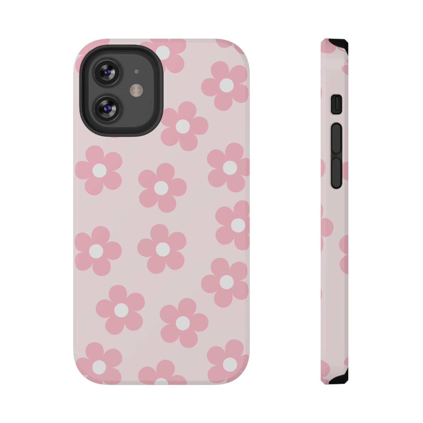 Light Pink Retro Flowers iPhone Case