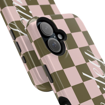 Custom Pistachio Checkered iPhone Case