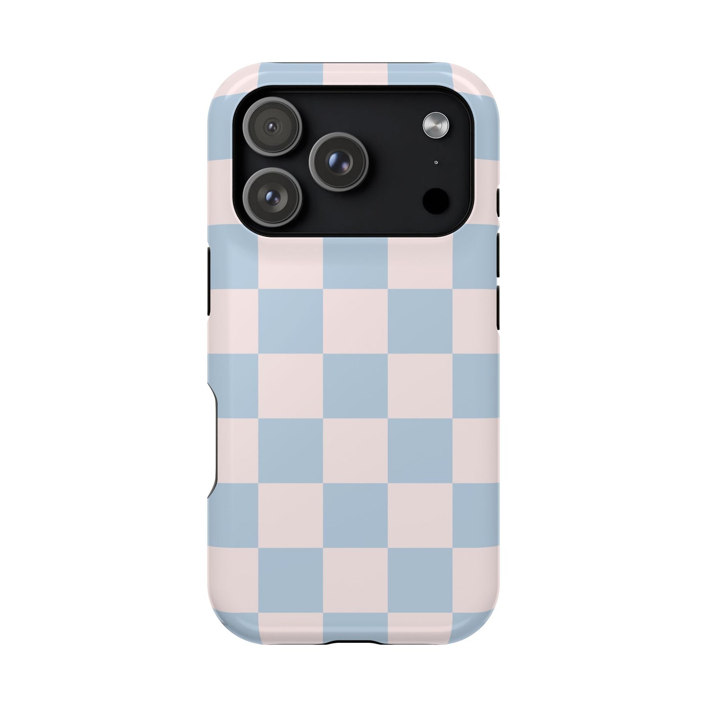 Light Pink & Blue Checkered iPhone Case