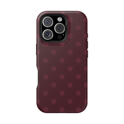 Burgundy Polka Dots iPhone Case