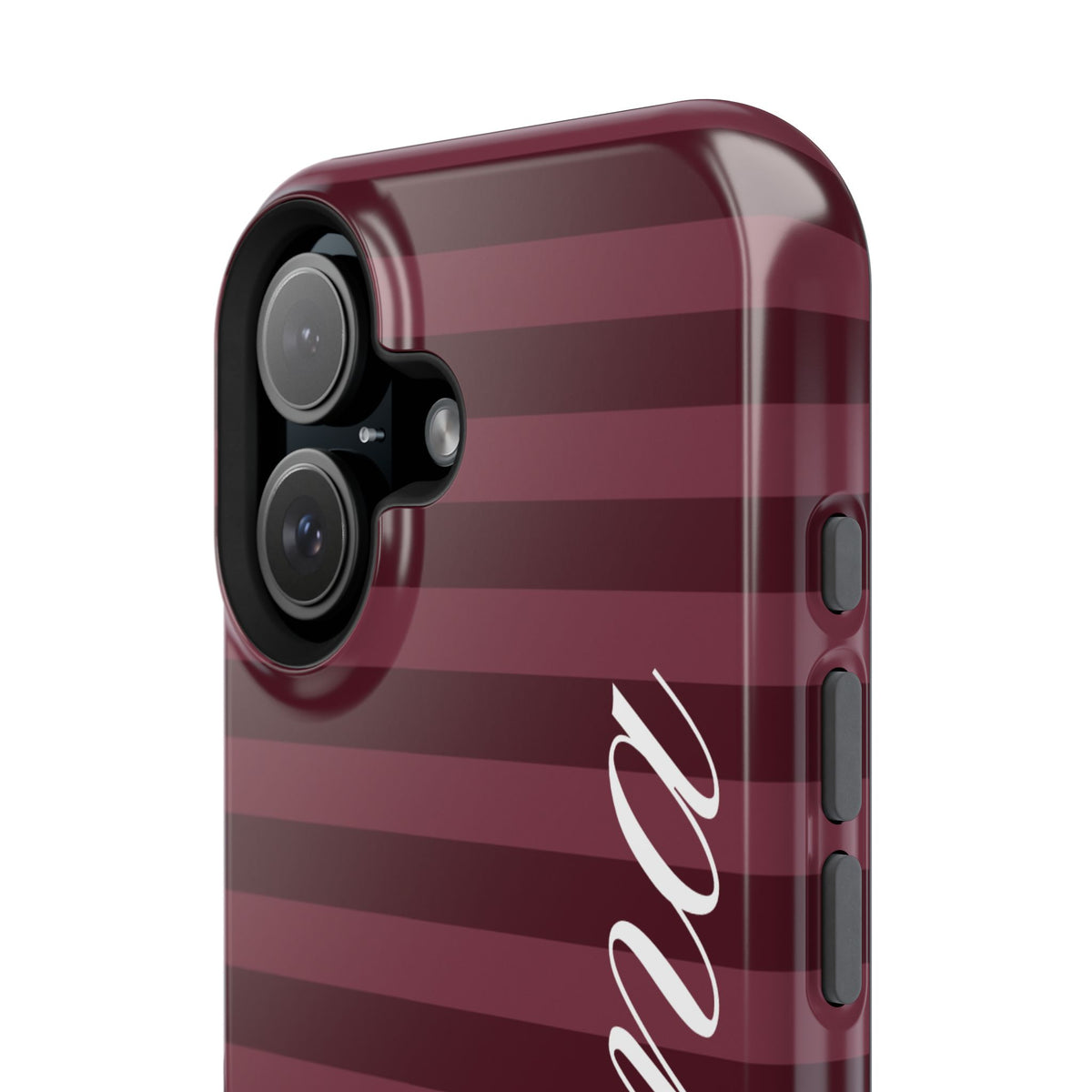 Custom Burgundy Classic Striped iPhone Case