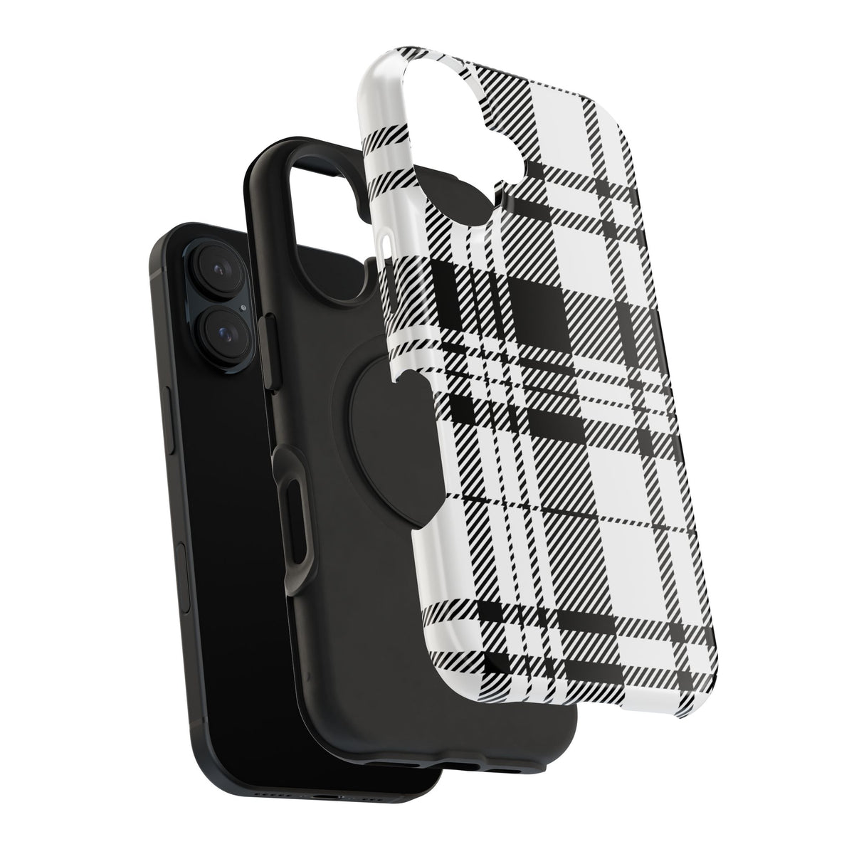 Black Plaid iPhone Case
