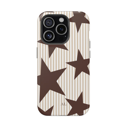 Custom Initials Mocha Star iPhone Case