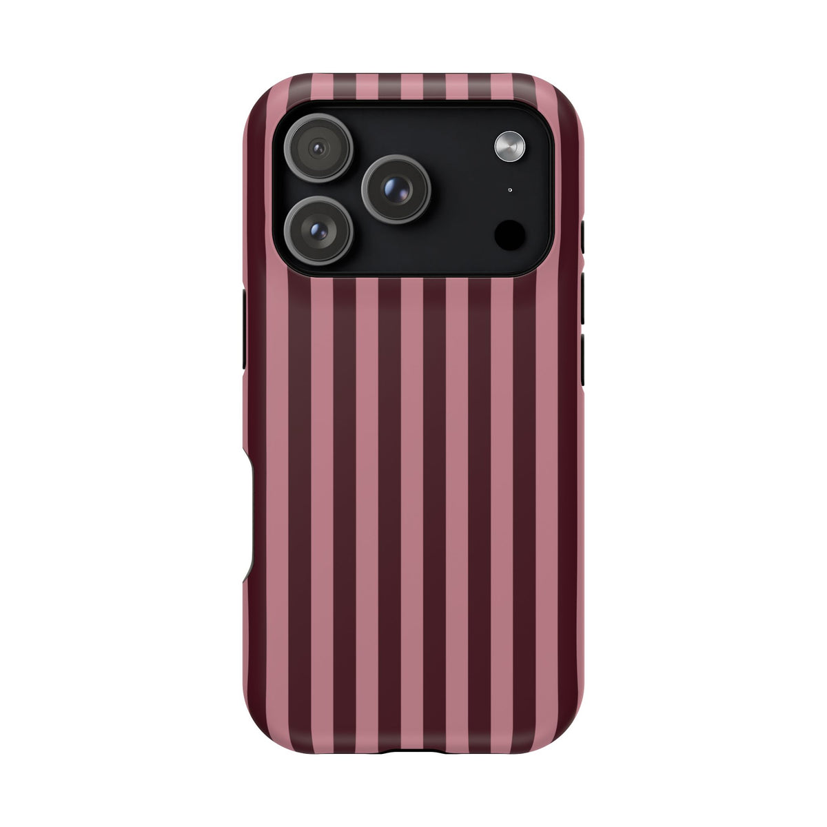 Burgundy & Pink Stripes iPhone Case
