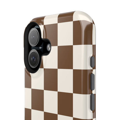 Brown Checkered iPhone Case from Stella Cases