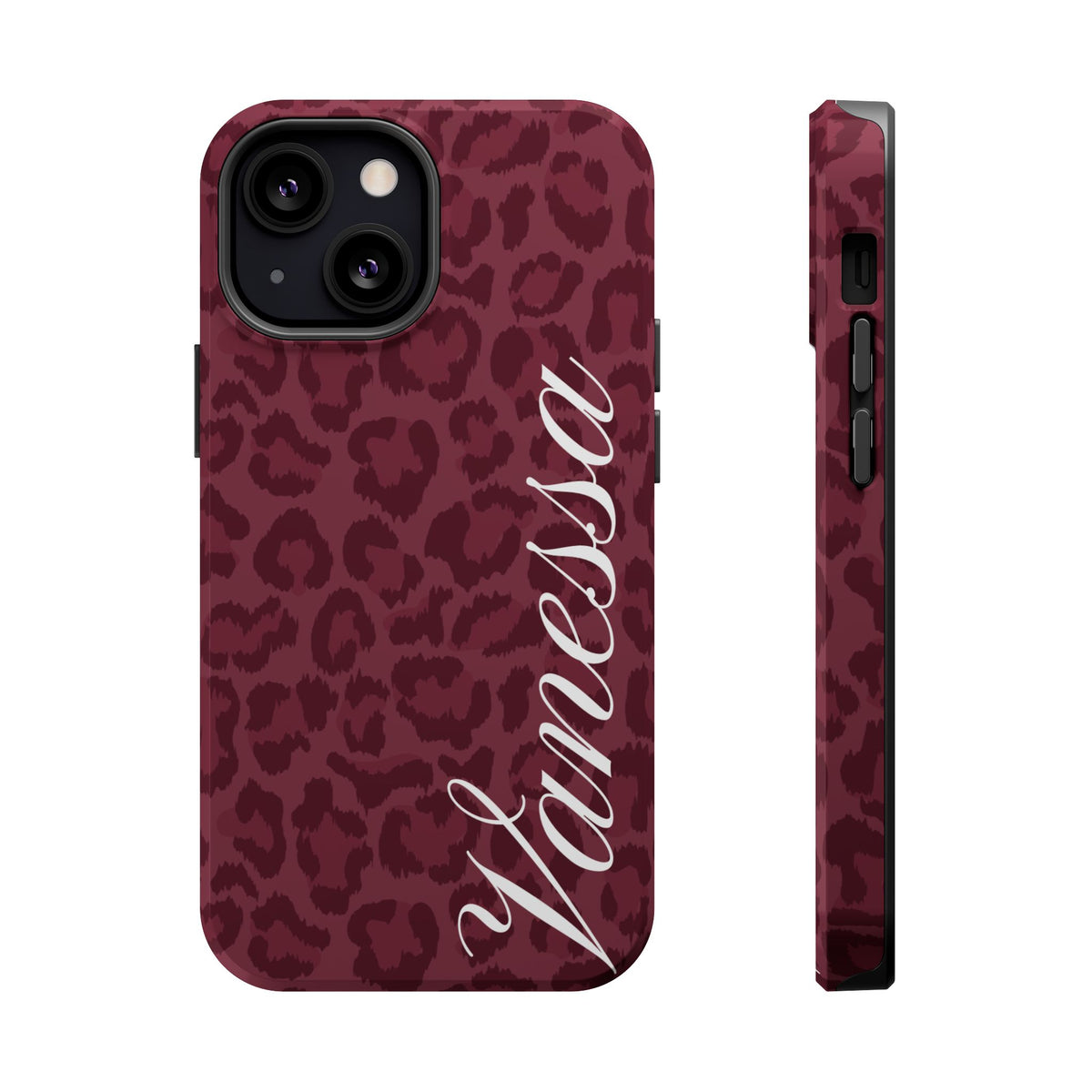 Custom Burgundy Leopard iPhone Case
