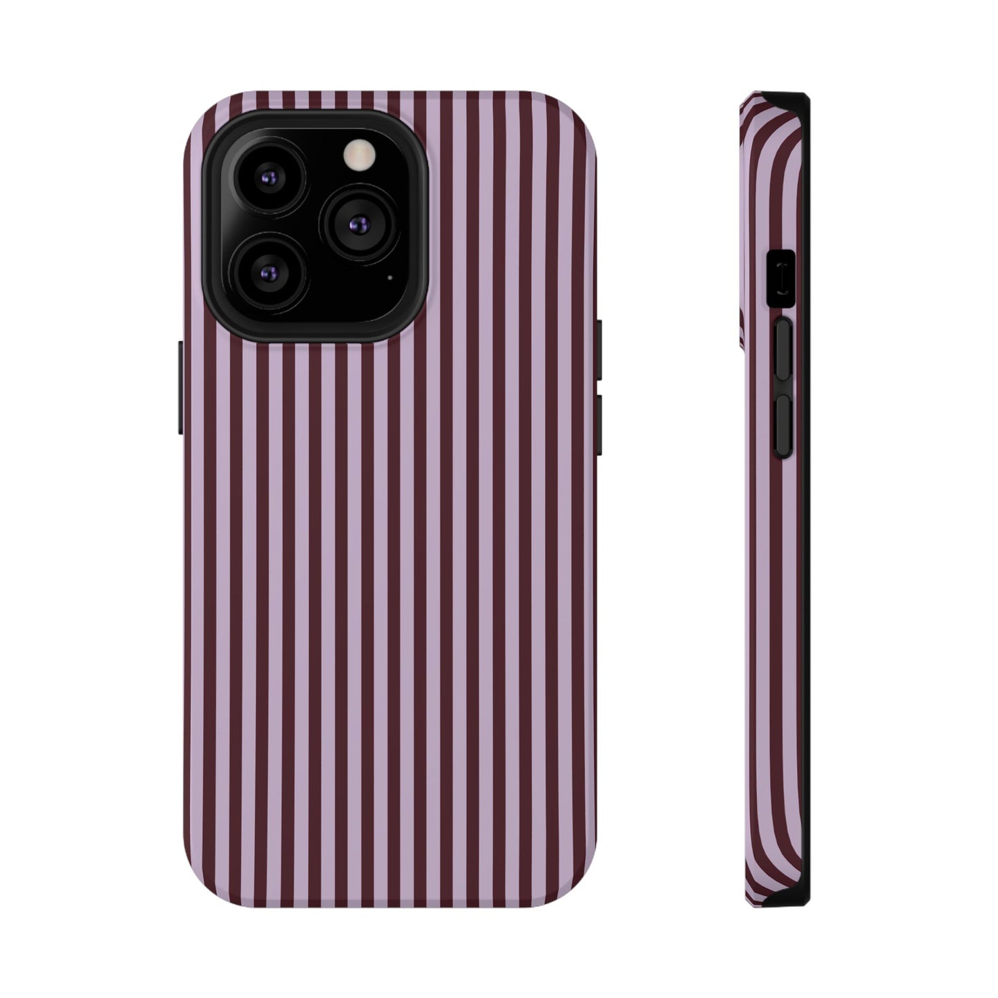 Burgundy & Violet Pinstripes iPhone Case