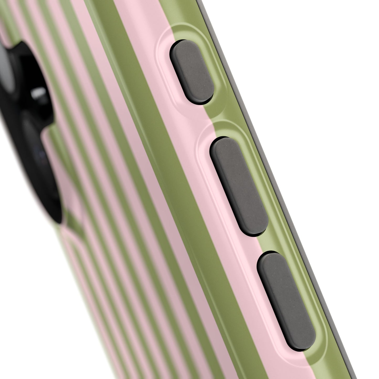 Pink Matcha Stripes iPhone Case