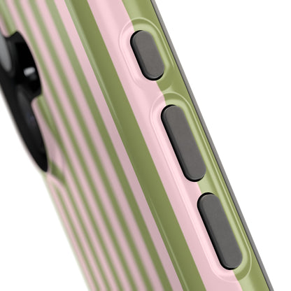 Pink Matcha Stripes iPhone Case