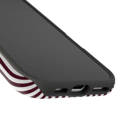 Burgundy Pinstripes iPhone Case