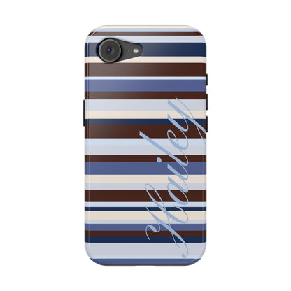 Custom Blueberry Mocha Stripes iPhone Case