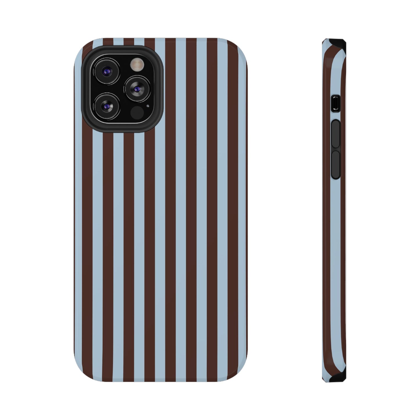 Blue Latte Stripes iPhone Case