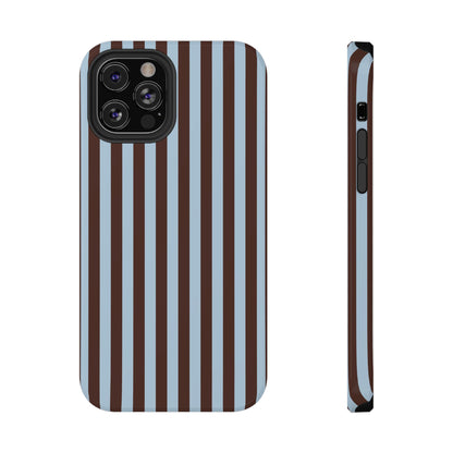 Blue Latte Stripes iPhone Case