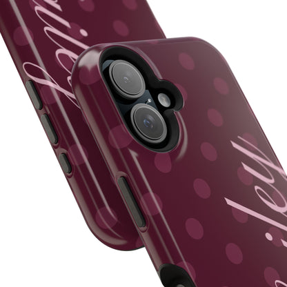 Custom Plum Polka Dots iPhone Case