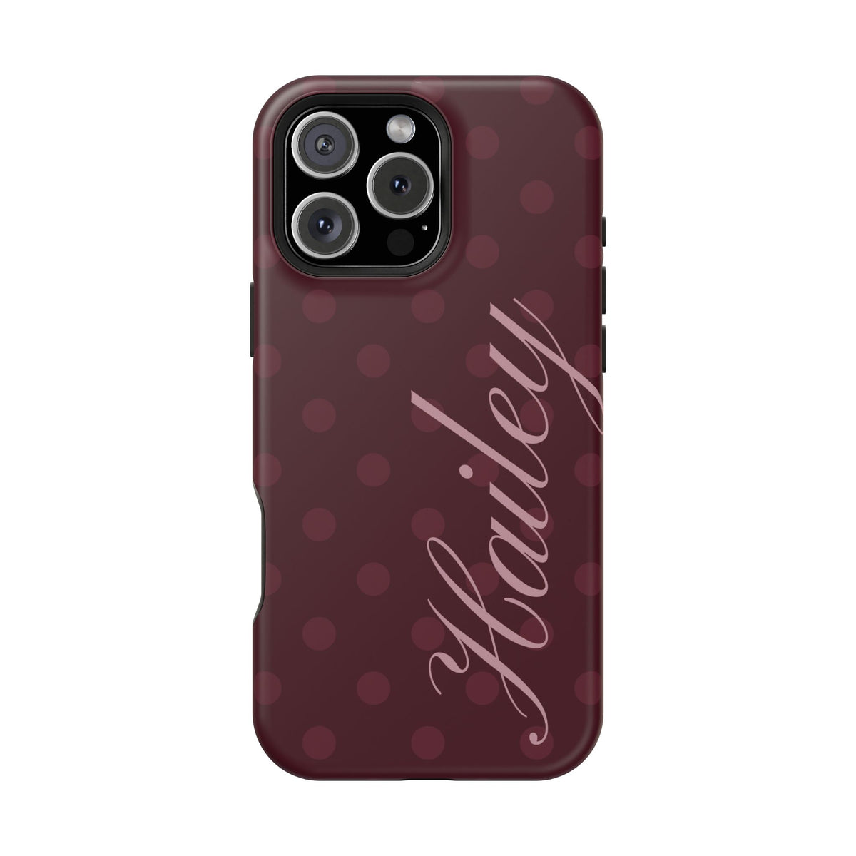 Custom Burgundy Polka Dots iPhone Case