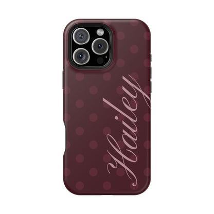Custom Burgundy Polka Dots iPhone Case