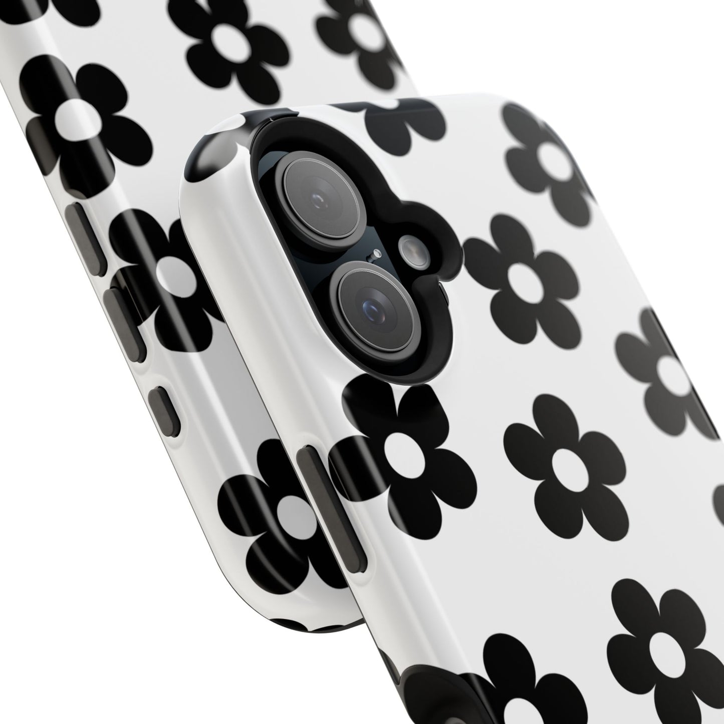 White Retro Flowers iPhone Case