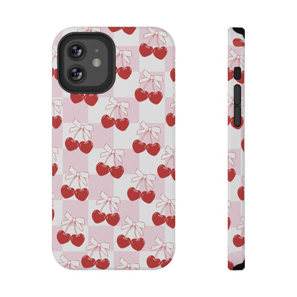 Cherry Bows Coquette iPhone Case