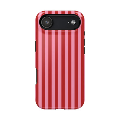 Cherry Blush Stripes iPhone Case