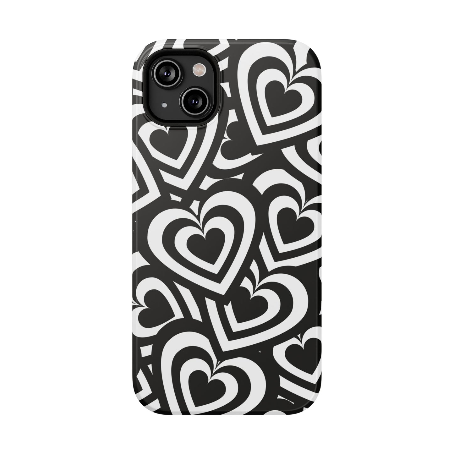 Black & White Hearts iPhone Case
