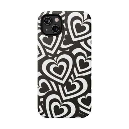 Black & White Hearts iPhone Case