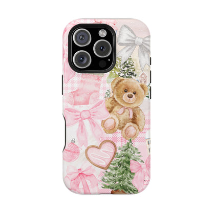 Pink Christmas Collage iPhone Case