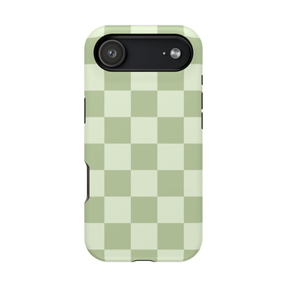 Green & Light Green Checkered iPhone Case