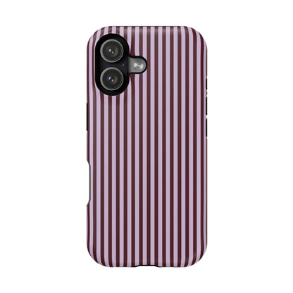 Burgundy & Violet Pinstripes iPhone Case