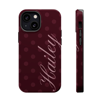 Custom Burgundy Polka Dots iPhone Case