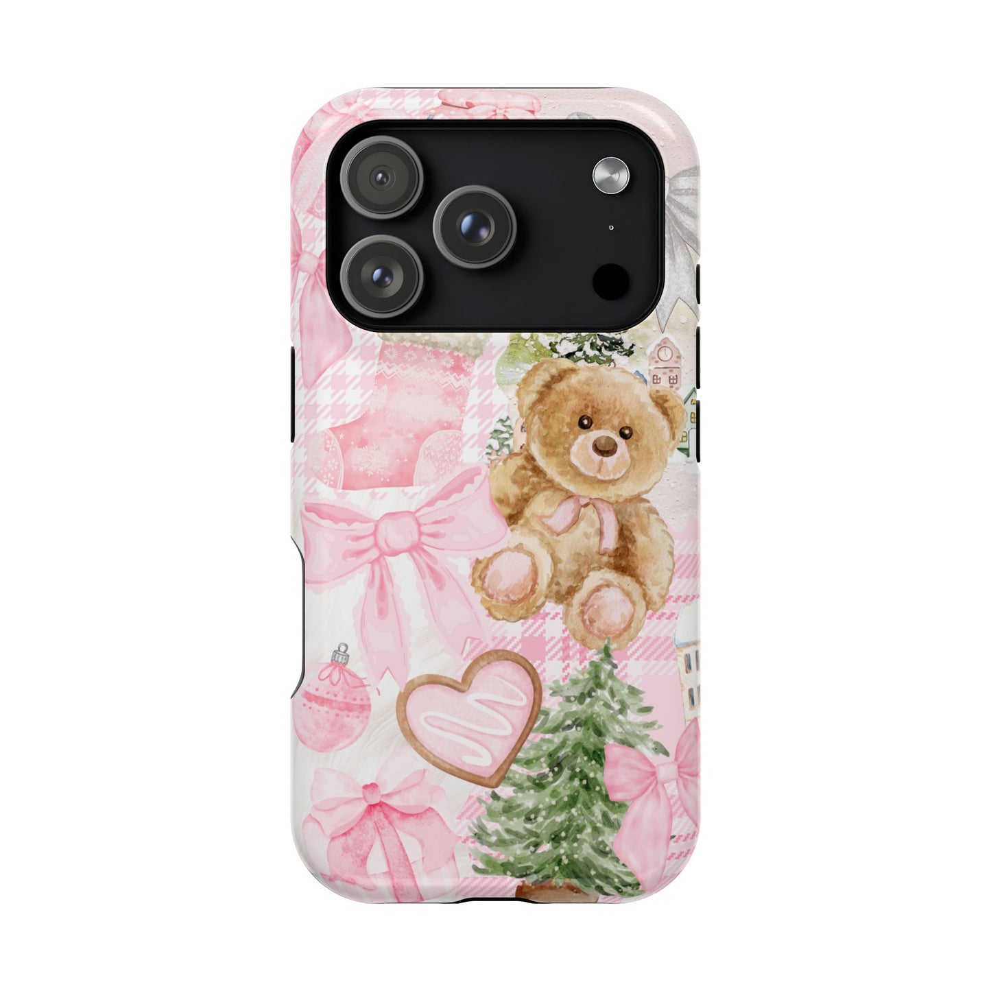 Pink Christmas Collage iPhone Case