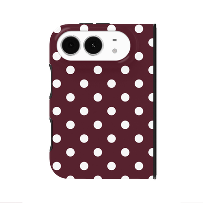 Burgundy & White Polka Dots iPhone Case
