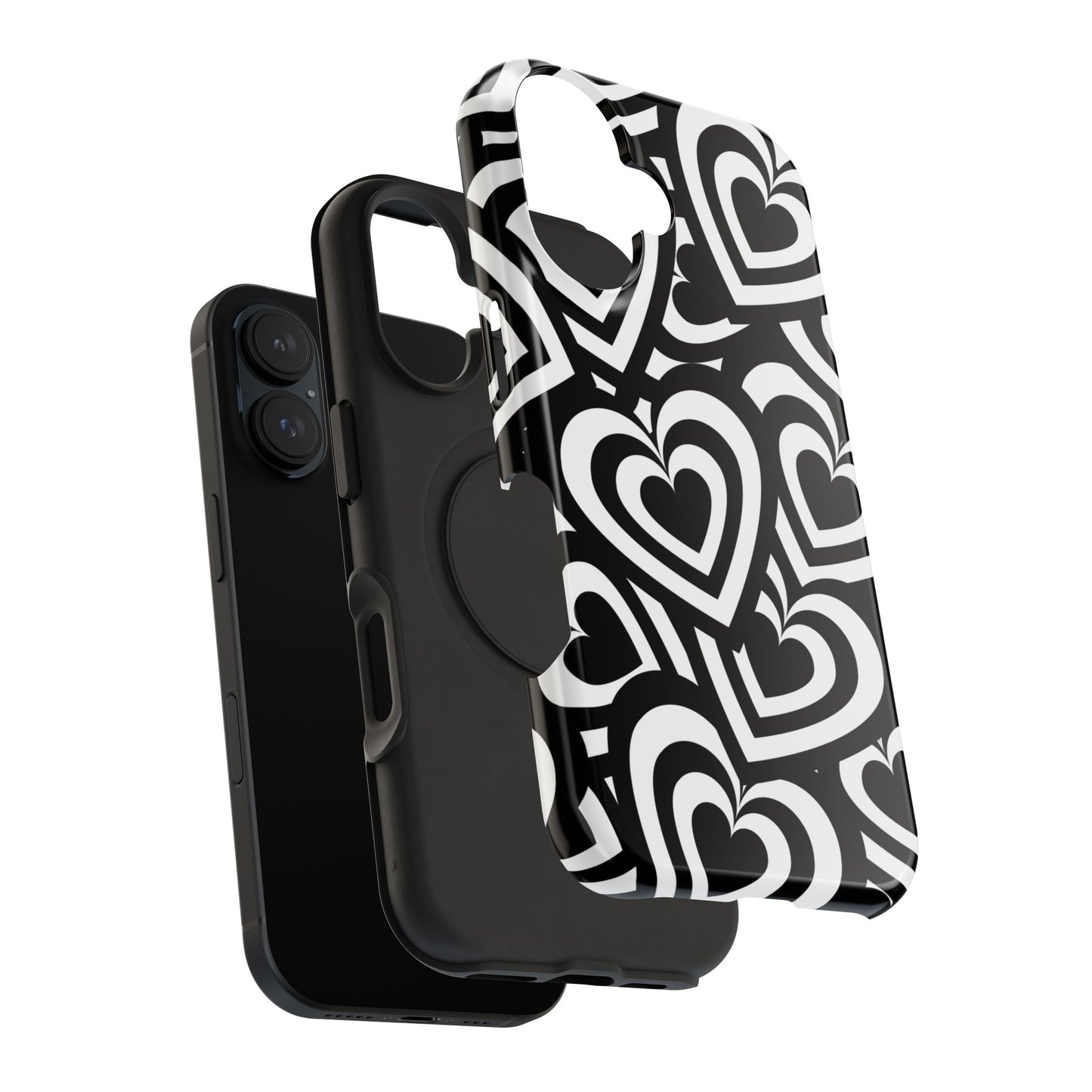 Black & White Hearts iPhone Case