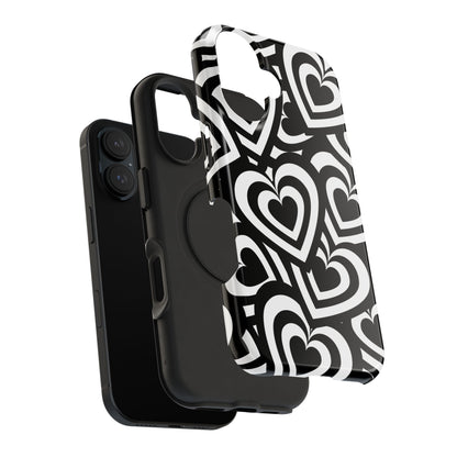 Black & White Hearts iPhone Case