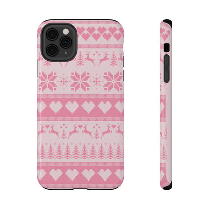 Pink Christmas Sweater iPhone Case