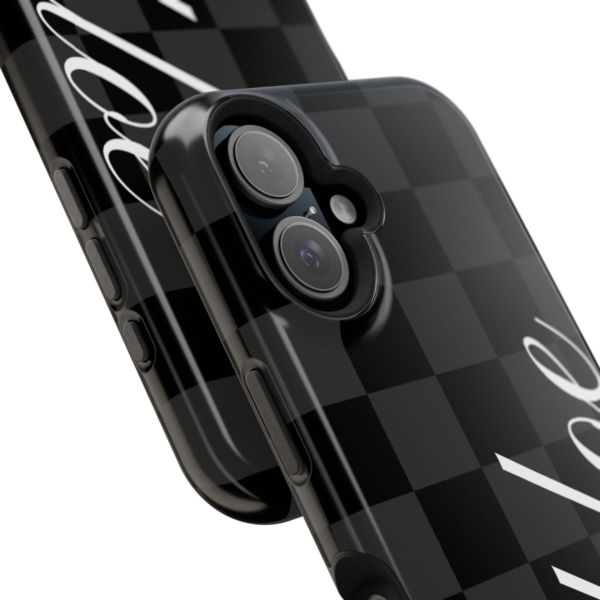 Custom Black Checkered iPhone Case