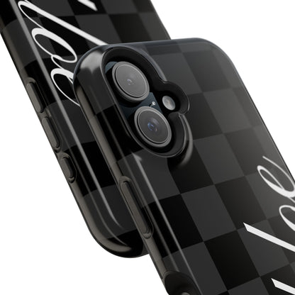 Custom Black Checkered iPhone Case