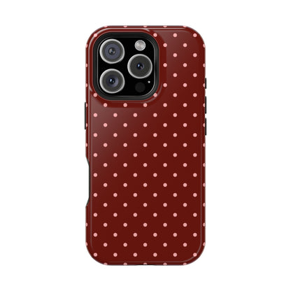 Maroon Mini Dots iPhone Case